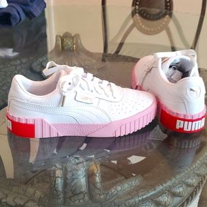 White leather Puma sneakers (slight platform)